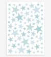 Stickers étoiles en vinyle mat turquoise