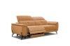 Canapé droit 3 places avec une relax électrique à gauche tissu orange