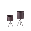 2 cache-pots rond en métal violet