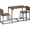 Ensemble milton table + 2 chaises style vintage bois foncé industriel
