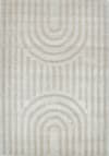 Tapis de salon motif arc de cercle crème 80x150