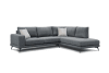Canapé d'angle droit 5 places tissu gris foncé
