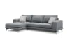 Canapé d'angle gauche 4 places tissu gris