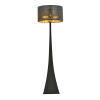 Lámpara de pie moderna elegante con pantalla negra e interior dorado