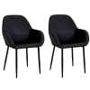 2 fauteuils de table design velours noir