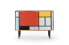 Sideboard bunt mit 2 Schubladen und 2 Türen  L 115 cm