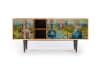 Mueble de TV multicolores 3 puertas L 150 cm