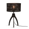 Lampe de table bambou noir, h. 40cm