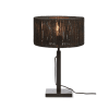 Lampe de table bambou abat-jour jute noir, h. 37cm