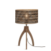 Lampe de table bambou naturel/noir, h. 40cm