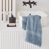 Maxi drap de bain uni en coton bleu ardoise 90x150