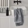Drap de bain uni en coton gris 70x130
