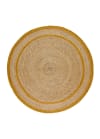 Alfombra de yute redonda mostaza, 120X120 cm