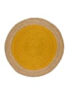Tapis rond en jute moutarde, 90X90 cm