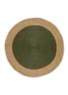 Alfombra de yute redonda verde, 120X120 cm