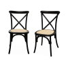 Lot de 2 chaises de bistrot en bois noir