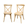 Lot de 2 chaises de bistrot en bois naturel