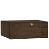 Mesita de noche de madera maciza flotante con tirador nogal 15x40cm