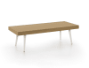 Mesa de centro de madera maciza natural, color encerado y blanco