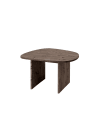 Mesa de centro de madera maciza en tono nogal de 80cm