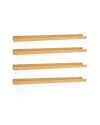 Pack 4 estantes de madera maciza flotante tono olivo 100cm
