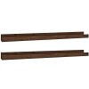 Pack 2 estantes de madera maciza flotante tono nogal 50cm