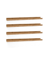 Pack 4 estantes de madera maciza flotante tono envejecido 100cm