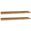 Pack 2 estantes de madera maciza flotante tono envejecido 50cm