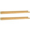 Pack 2 estantes de madera maciza flotante tono olivo 100x7cm
