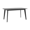 Rechteckiger Tisch aus schwarzem Holz für 6 Personen, 150 cm