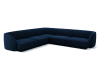 Canapé d'angle symétrique 5 places en tissu velours bleu roi