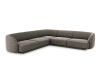Canapé d'angle symétrique 5 places en tissu chenille gris