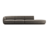 4-Sitzer Sofa rechts aus Chenille-Stoff, grau