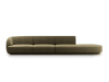 4-Sitzer Sofa rechts aus Samt, grün