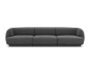 3-Sitzer Sofa aus Samt, grau