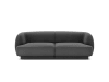 2-Sitzer Sofa aus Samt, grau