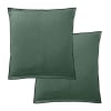 2 taies d'oreiller carrées en lin français - lin lavé vert 65x65 cm