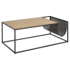 Table basse rectangulaire avec range magazine en mdf et métal beige