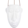 Cache-pot design suspendu mask allongé h. 25,5 cm blanc