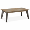 Tavolo basso rettangolare in legno massello di acacia marrone