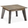 Tavolo basso quadrato in legno massello di acacia marrone