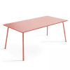 Table de jardin rectangulaire en métal argile 120 cm