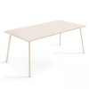 Table de jardin rectangulaire en métal ivoire 180 cm