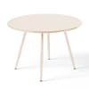 Table basse de jardin ronde en métal ivoire 50 cm