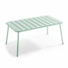 Tavolino da giardino basso in acciaio verde salvia 90 x 50 cm