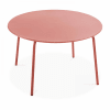 Runder Gartentisch aus Metall Rosa