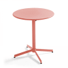 Runder Gartentisch Palavas mit runder Klapptischplatte aus Metall Rosa