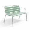 Banc de jardin en métal vert sauge