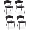 Lot de 4 chaises en simili noir