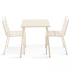 Set aus quadratischem Tisch und 2 Stühlen Elfenbein